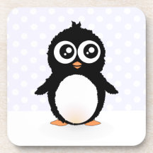 Cute penguin cartoon beverage coasters