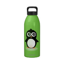 Cute penguin cartoon reusable water bottle