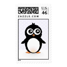 Cute penguin cartoon stamps