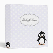 Cute penguin cartoon vinyl binder