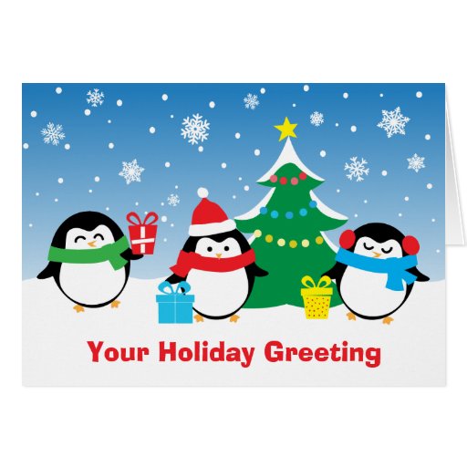 Cute Penguin Christmas Card Zazzle