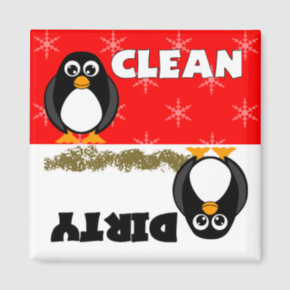 Cute Penguin Clean / Dirty Dishwasher Magnet magnet