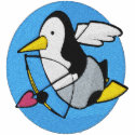 Cute Penguin Cupid Pocket and Back Large embroideredshirt