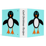 Cute Penguin Custom Christmas Recipe Binders