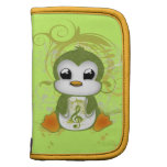 Cute penguin green fluffy effect music note swirls planners