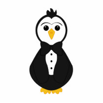 Cute Penguin Groom photo sculptures