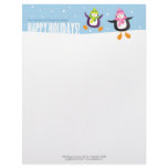 Cute Penguin Happy Holidays Novelty Letterhead