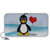 Cute Penguin Heart Balloon - Doodle Speaker speakers