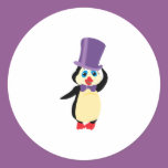 cute penguin in top hat