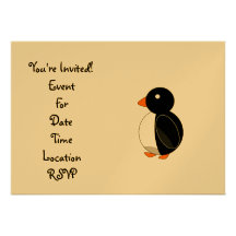 Cute penguin invitation
