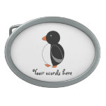 Cute penguin oval belt buckle