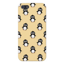 Cute penguin pattern - golden yellow case for iPhone 5