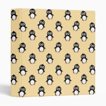 Cute penguin pattern - golden yellow vinyl binders