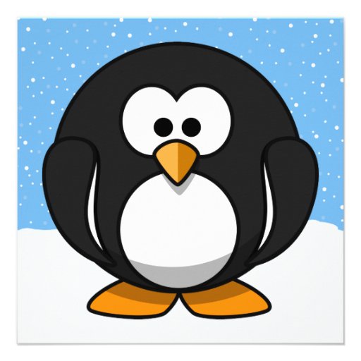 Cute Penguin Personalized Invites