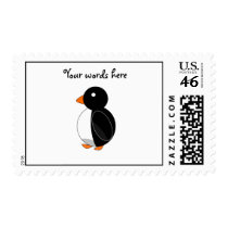Cute penguin postage stamp