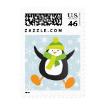 Cute Penguin & Snowflake Christmas Postage | Small postage