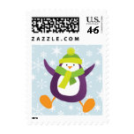 Cute Penguin & Snowflake Christmas Postage | Small postage