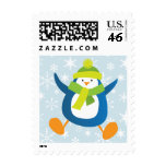 Cute Penguin & Snowflake Christmas Postage | Small postage