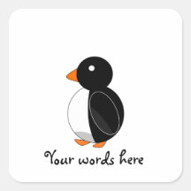 Cute penguin square sticker