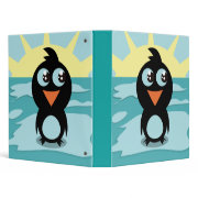 Cute Penguin Standing on Ice binder