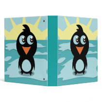 Cute Penguin Standing on Ice binders