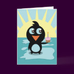 Cute Penguin Standing on Ice