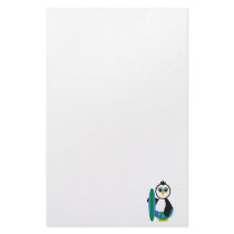 Cute Penguin Sunny Surfer stationery by mydeas Cute Penguin Sunny Surfer stationery