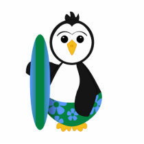 Cute Penguin Surfer photo sculptures