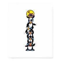 cute penguin totem stack posters by doonidesignsanimals cute penguin totem stack posters