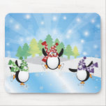 Cute Penguin Trio Figure Skate Mousepad