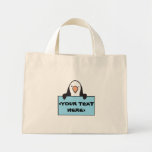 CUTE PENGUIN WITH CUSTOM SIGN, <YOUR TEXT HERE> CANVAS BAG