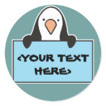 CUTE PENGUIN WITH CUSTOM SIGN, <YOUR TEXT HERE> stickers