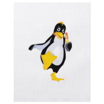 cute penguin with ice cream custom flyer