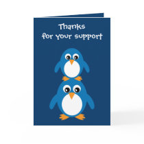 Cute Penguins Gratitude Card For Sponsor