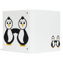 Cute Penguins Holding Hands binders