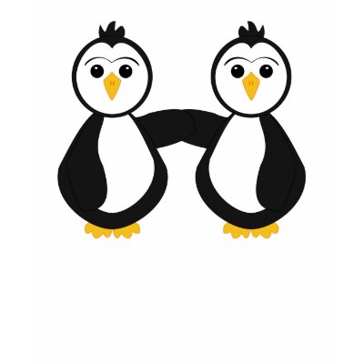 Black And White Hands Holding. Cute Penguins Holding Hands T