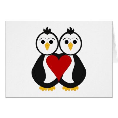 cute penguin love