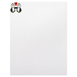 Cute Penguins Thinking Love letterhead