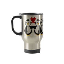 Cute Penguins Thinking Love Mugs