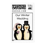 Cute Penguins Wedding Stamps