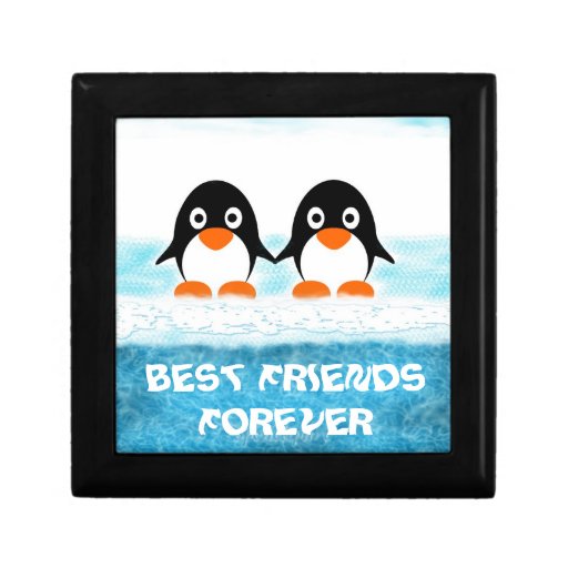 Cute Penquin On Iceberg Box-Best Friends Trinket Box