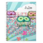 cute perched owls vector nature illustration notebooks
