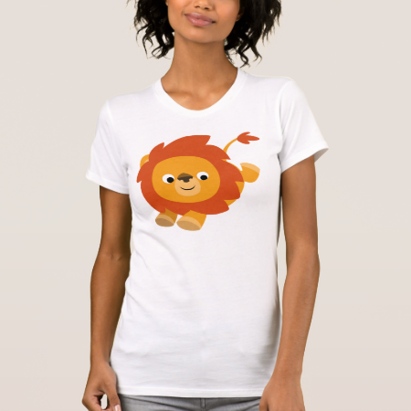 Cute Perky Cartoon Lion Women T-Shirt