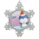 cute personalize santa christmas penguin ornaments