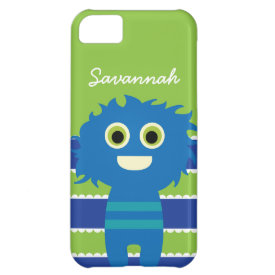 Cute Personalized Blue Lime Green Monster Case iPhone 5C Case