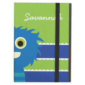 Cute Personalized Blue Lime Green Monster Case iPad Folio Cases