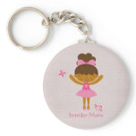Cute personalized ethnic ballerina keychain