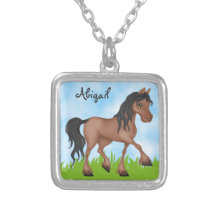 Cute Personalized Horse Necklace for Girls
