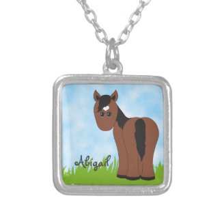 Cute Personalized Horse Necklace for Girls