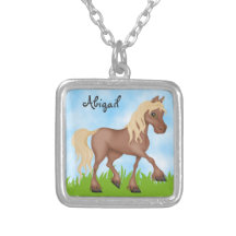 Cute Personalized Horse Necklace for Girls